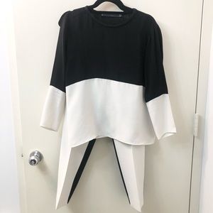 Zara Two Tone Long Sleeve Blouse